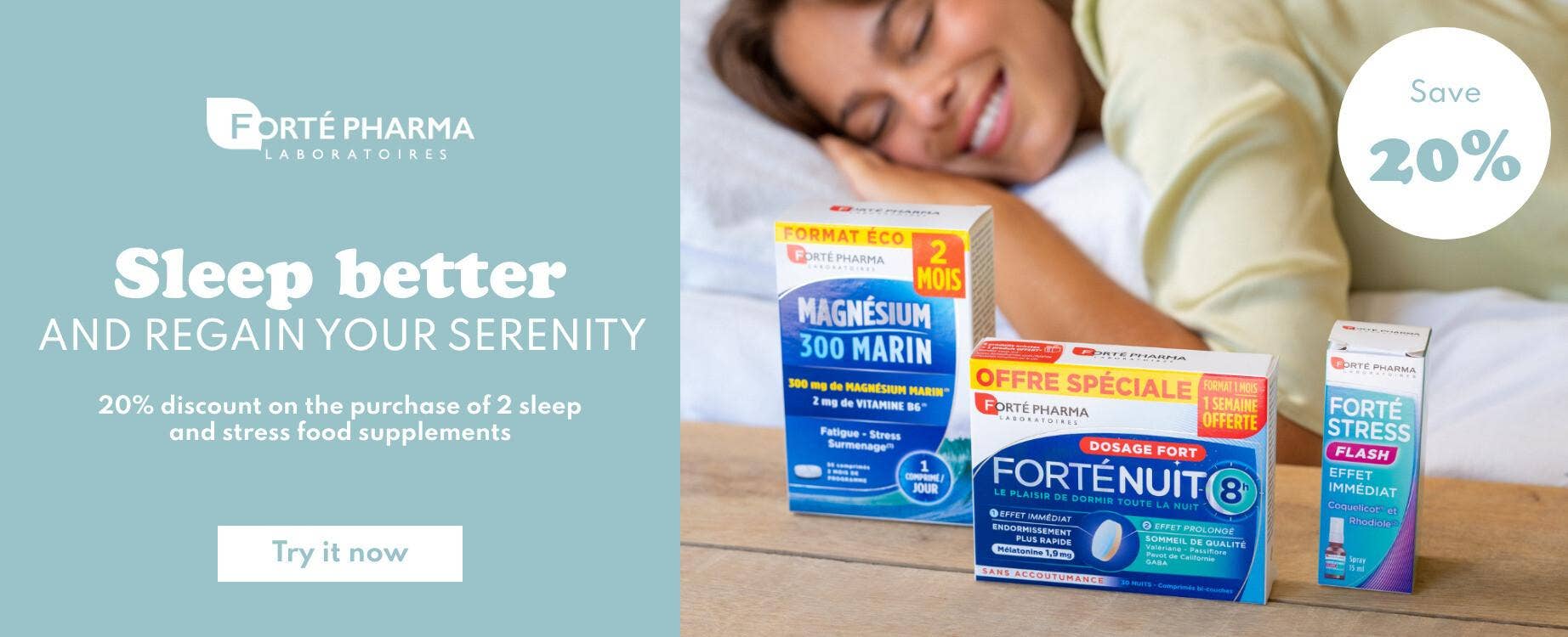Save 20% on the purchase of 2 food supplements