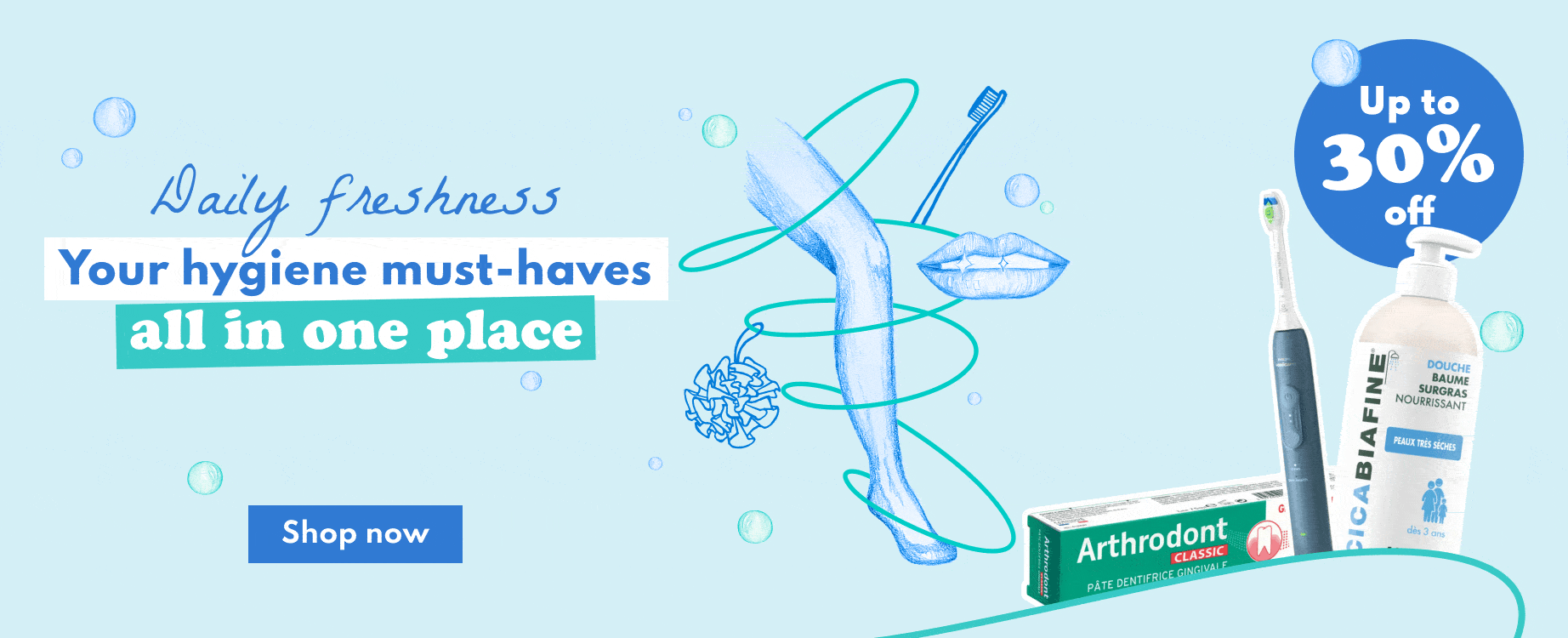 Hygiene essentials: up to 30% off
