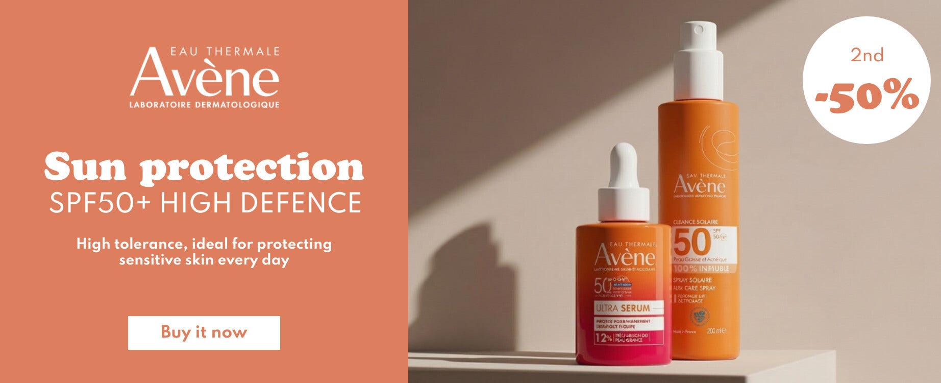 Avène suncare: the second half price