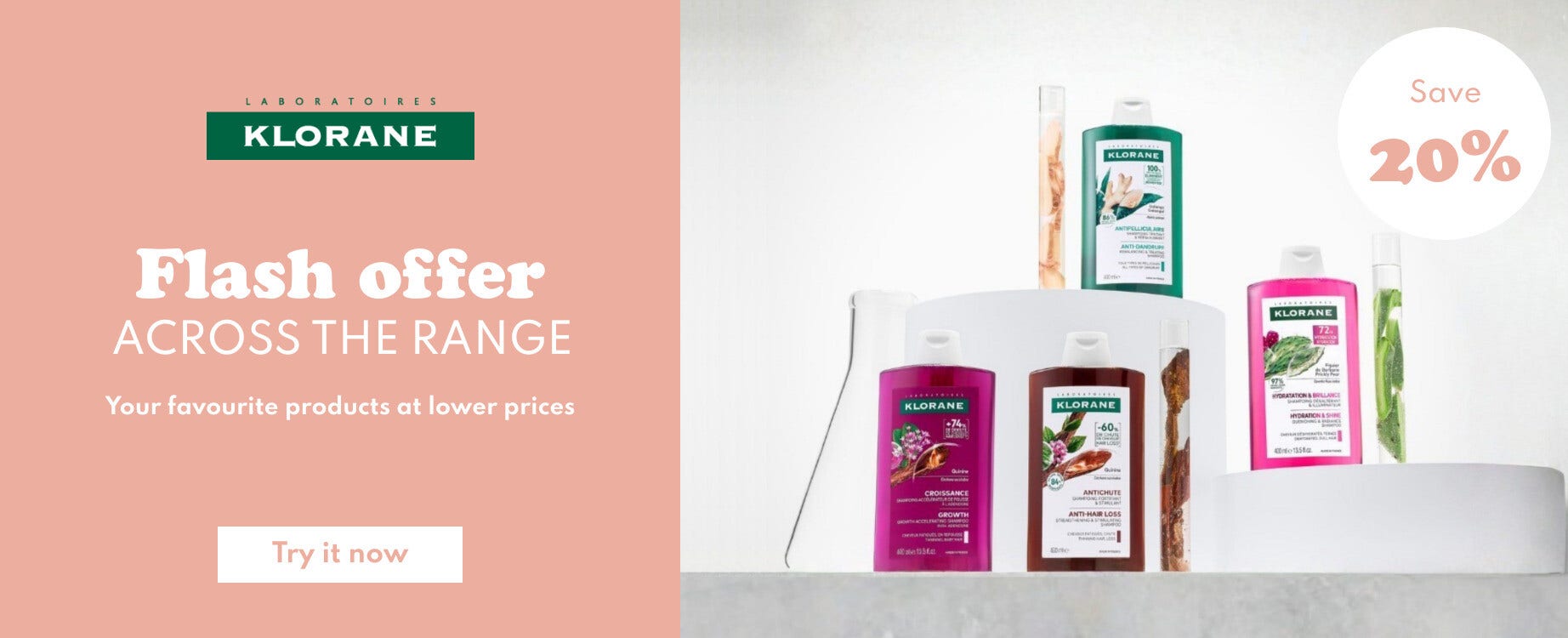 Klorane flash offer: 20% off the brand for 3 days