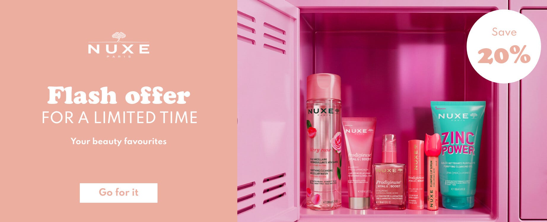 Flash offer: 20% off Nuxe