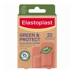 Elastoplast Green & Protect 0% Latex 2 size plasters 20 plasters