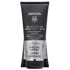 Apivita Face and Eyes Black Cleansing Gel 2x150ml