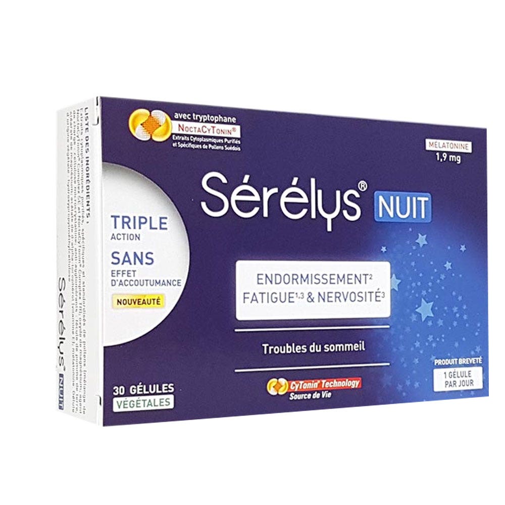 Serelys Pharma Sleep for Fatigue, Nervousness and Night-time Restlessness 30 plant capsules