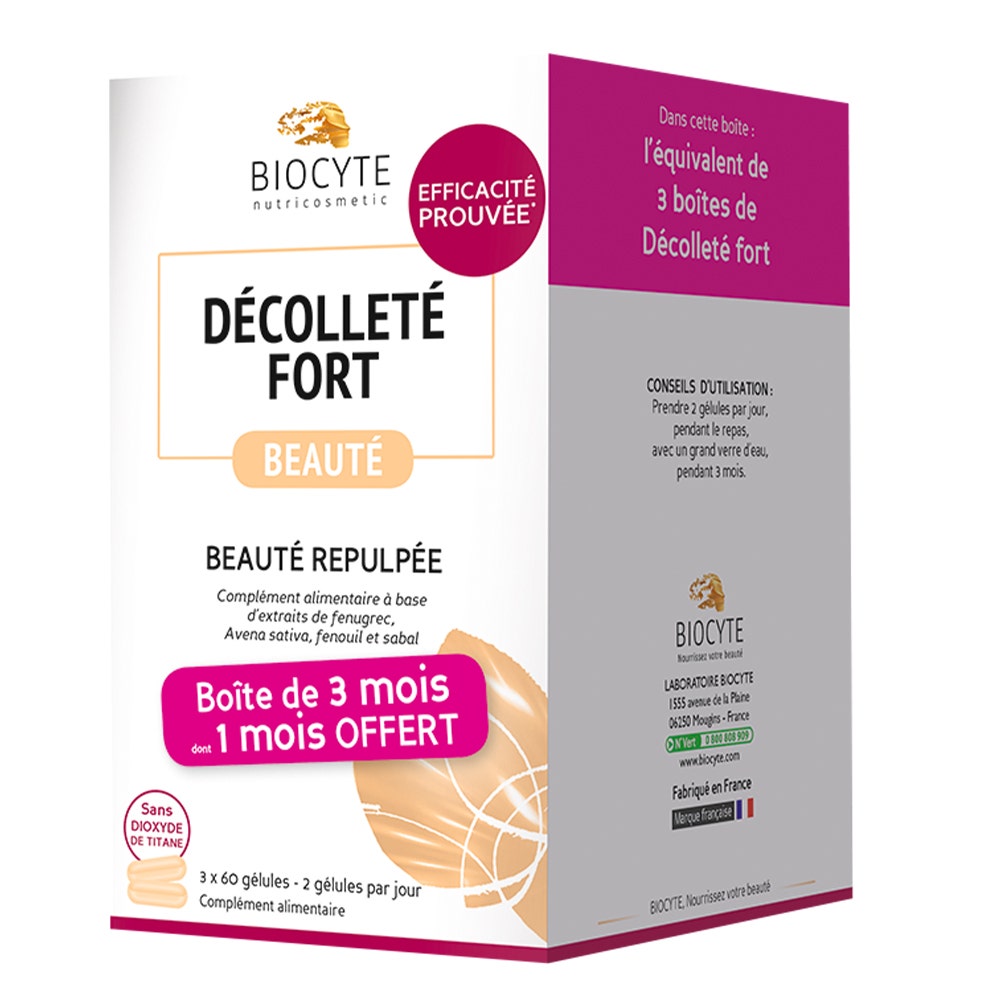 Biocyte Decollete Fort Beaute Repulpee 60 Caps Repulpant 180 Gélules