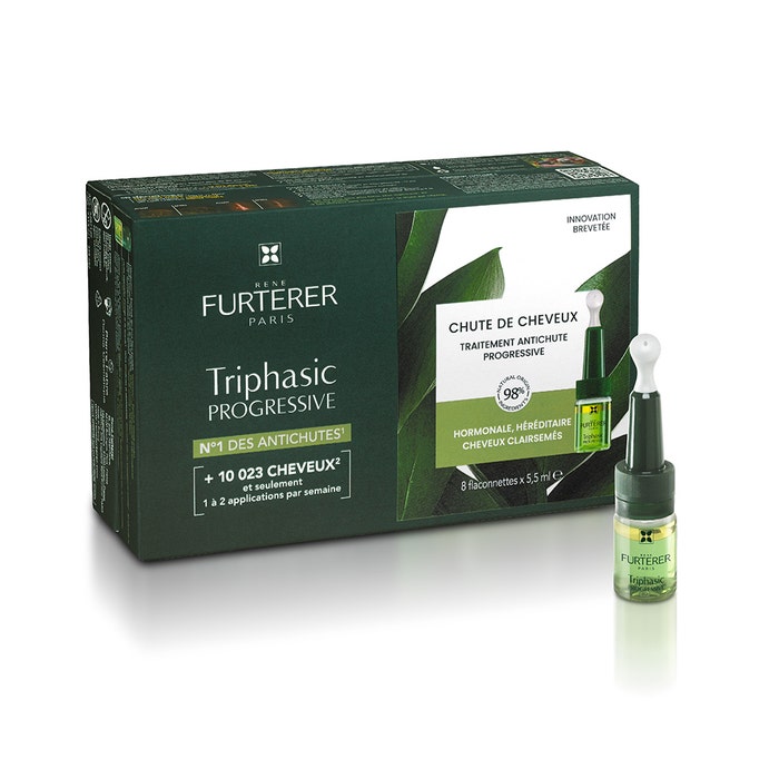 Progressive Anti Hair Loss Serum X 8 Phials 8 ampoules Triphasic René Furterer