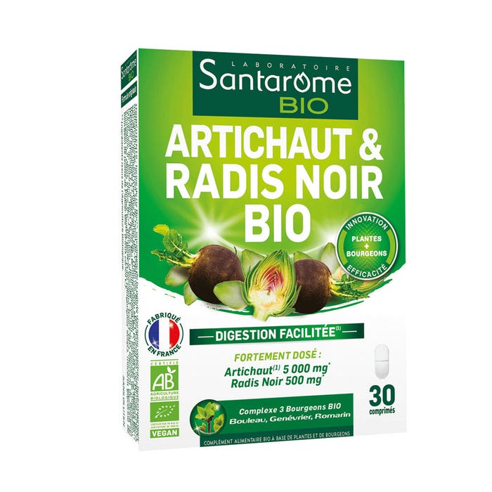 Santarome Organic artichoke & black radish Easy Digestion 30 tablets