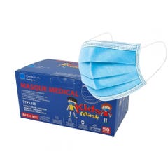 Vog Protect Kids mask Disposable children's surgical masks blue Type IIR EN 14683:2019+AC:2019 x50