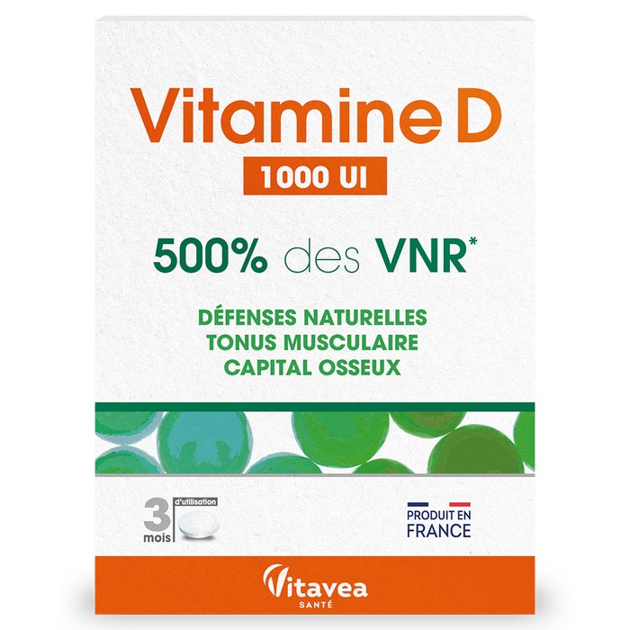 Vitamin D 1000 IU 90 tablets 500% des VNR* Vitavea Santé