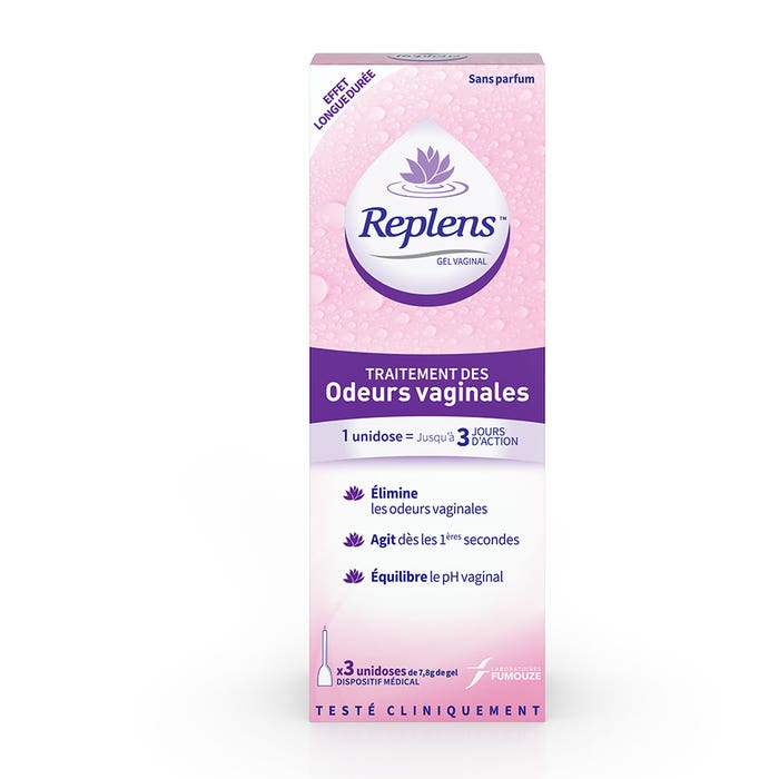 Replens Vaginal odour treatment gel Perfumes free x3 single doses of 7.8g - Easypara Replens Vaginal odour treatment gel Perfumes free x3 single doses of 7.8g - Easypara