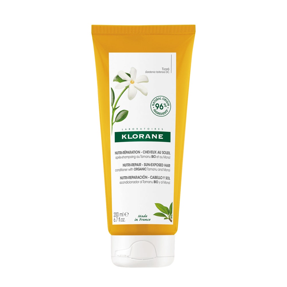 Klorane Organic Tamanu and Monoi Conditioner Hair exposed to the Sun