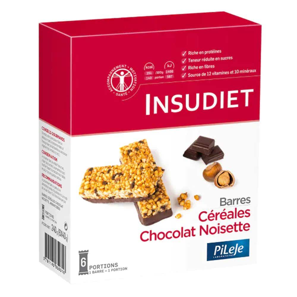 Insudiet Insudiet Cereal Bar Chocolate Hazelnut x6