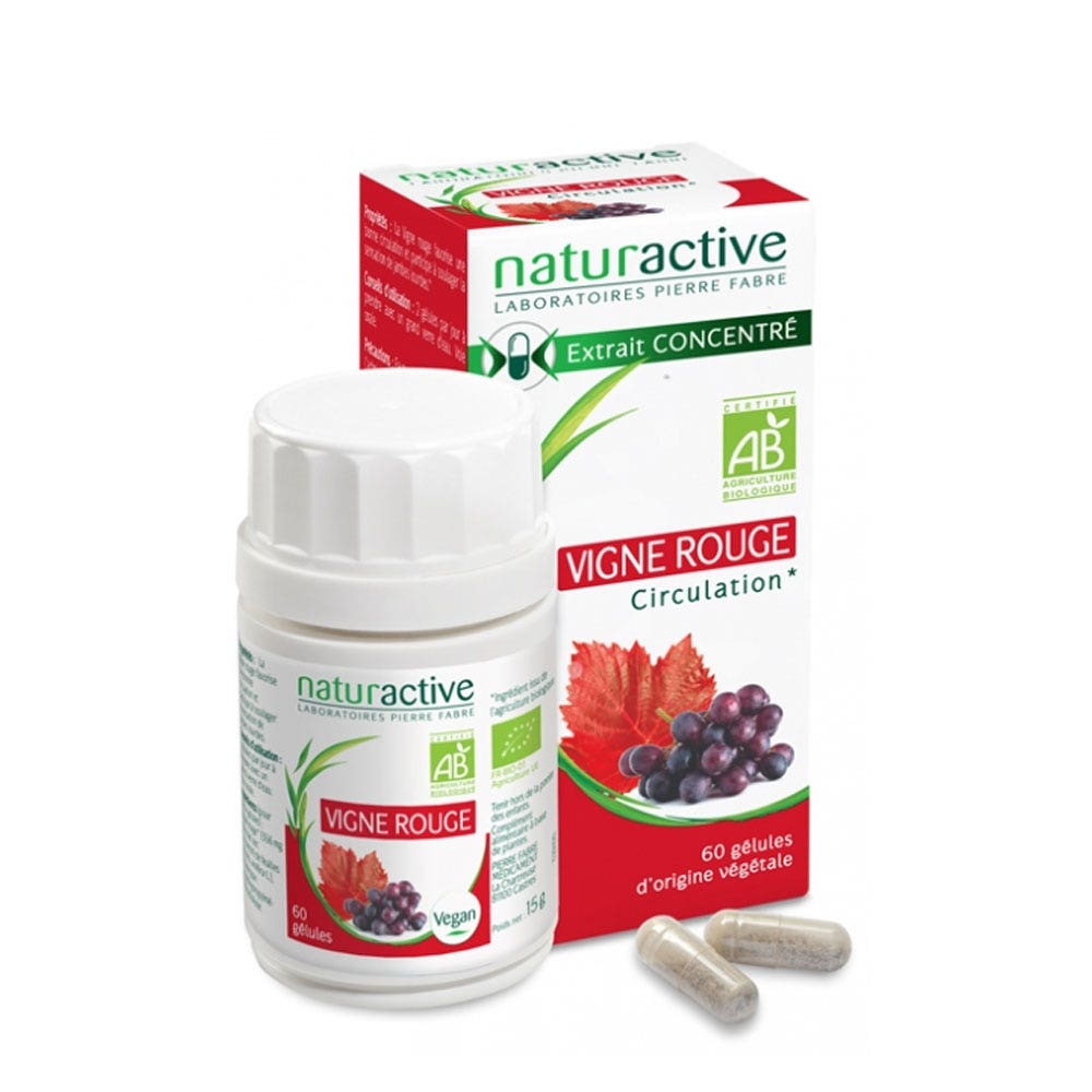 Naturactive Organic Red Vine concentrated extract Circulation 60 capsules