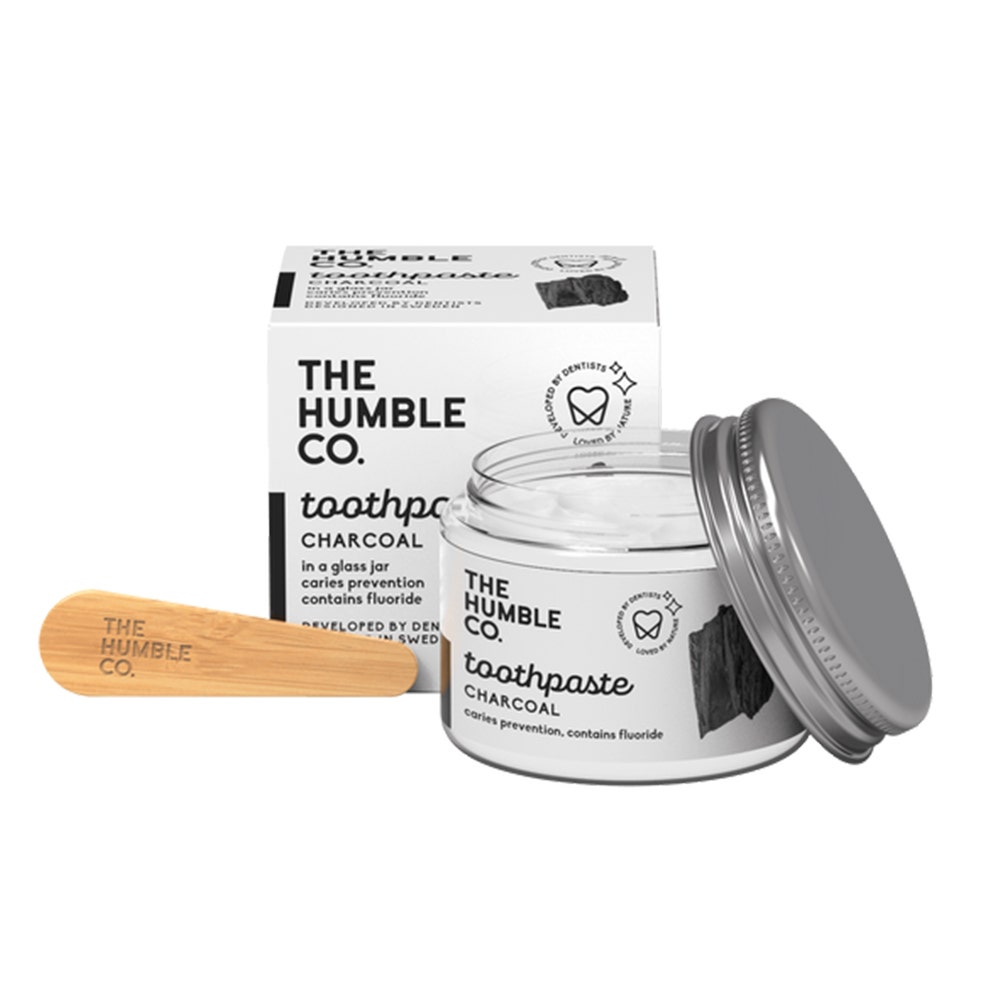 The Humble Co. Toothpaste glass jar Charcoal 50ml