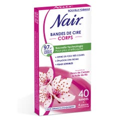 Nair Cherry flowers &amp; rice oil cold wax Strips Legs x40