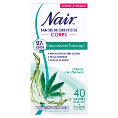 Nair Cold wax strips with hemp oil Body x40