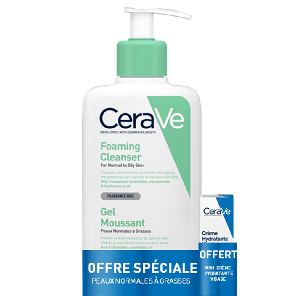 Cerave Face Foaming Gel for normal to oily skin + Free Mini Face Moisturizing Cream 236ml