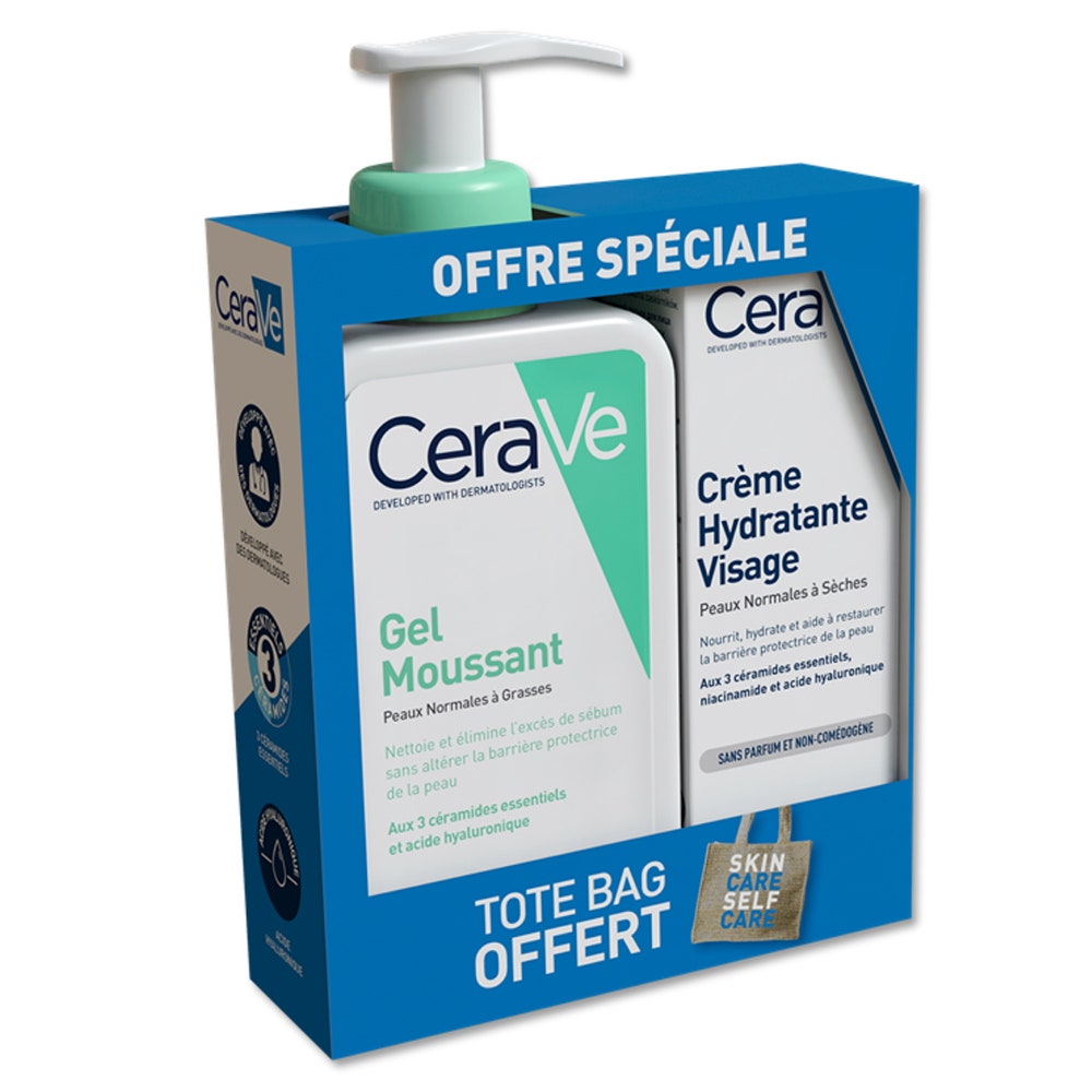 Cerave Foaming Gel Pack 236ml + Hydrating cream 52ml + free Tote bag 236ml