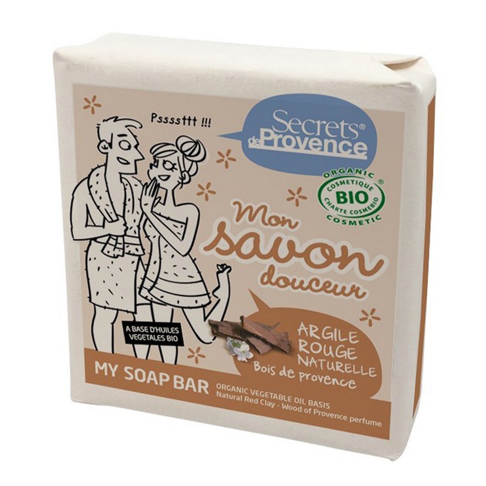 Secrets de Provence Red clay soap with Provence wood scent 100 g