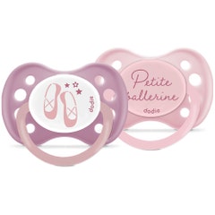 Dodie Symmetrical soothers for girls When I grow up 6 months and Plus x2