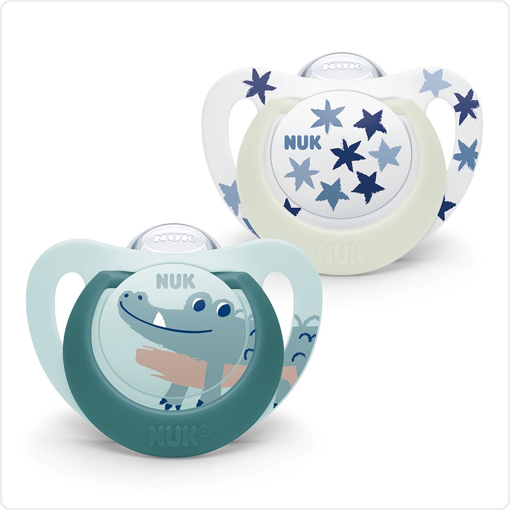 Nuk Starlight Physiological soothers suitable for 6–18 months 2 x