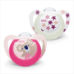 Nuk Starlight physiological soothers 18 months and Plus x2