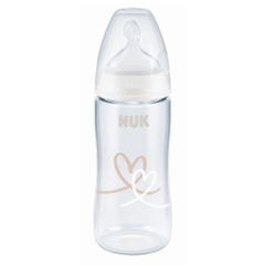 Nuk First Choice+ avec Temperature Control Silicone Feeding Bottle Size M Heart 0 to 6 months 300ml