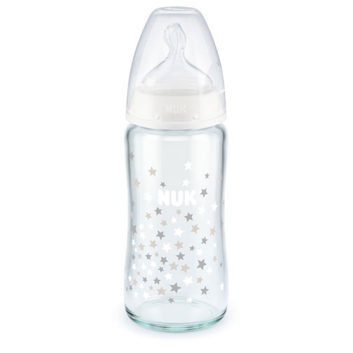 Nuk First Choice+ avec Temperature Control Feeding bottle Stars Size M Glass 0 to 6 months 240ml