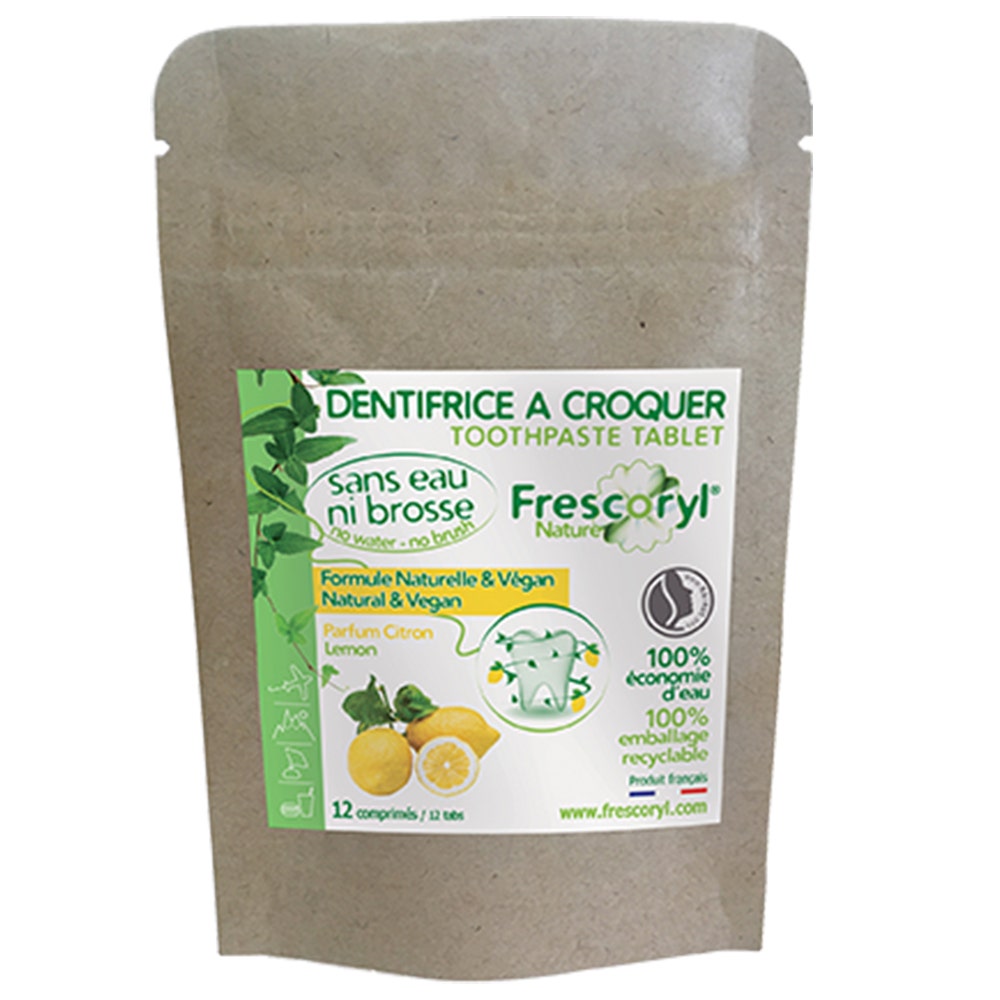 Frescoryl Chewable Toothpaste Lemon flavouring 12 tablets