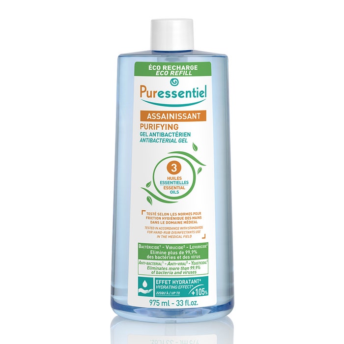 Puressentiel Assainissant Eco Refill Anti-bacterial Sanitizing Gel with 3 Essential Oils 975ml
