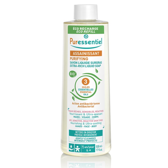 Puressentiel Assainissant Eco Refill Sanitizing Superfatted Soap with 3 Organic Essential Oils 500ml