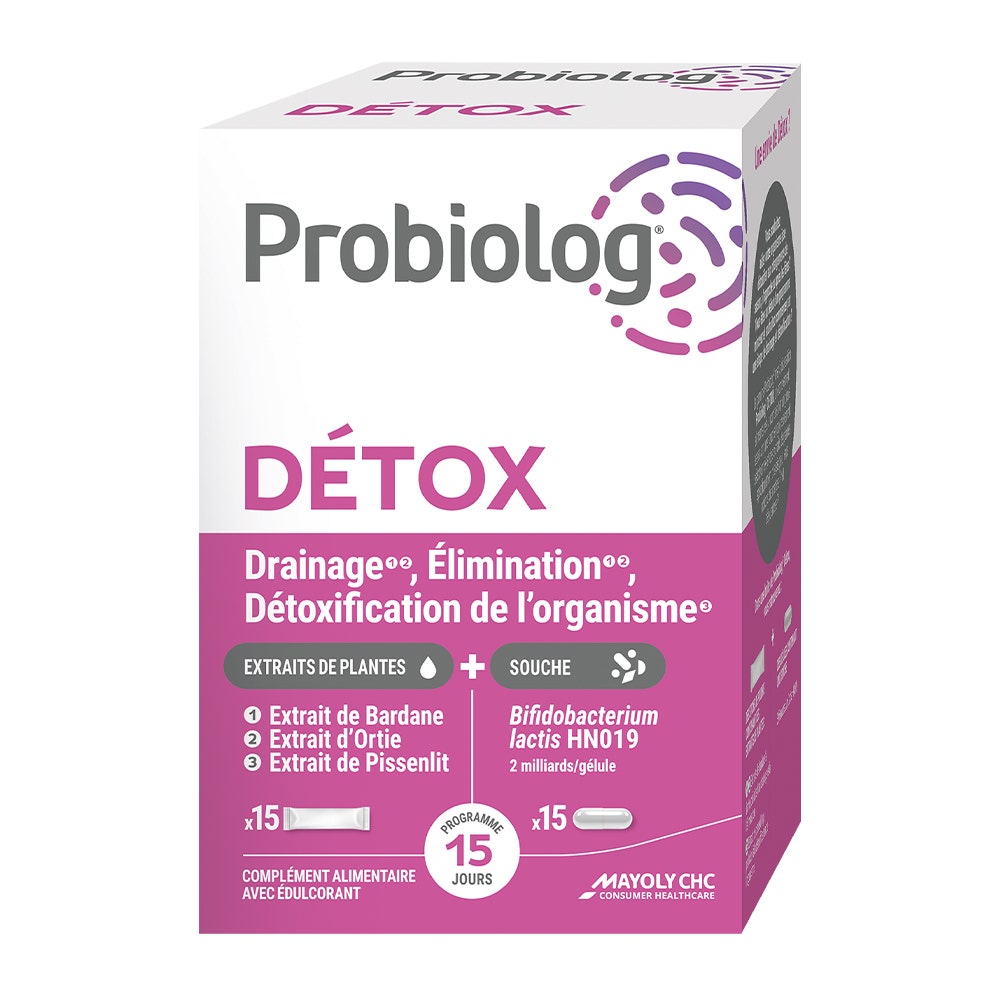 Mayoly Spindler Probiolog Probiolog Detox 15 sticks + 15 capsules