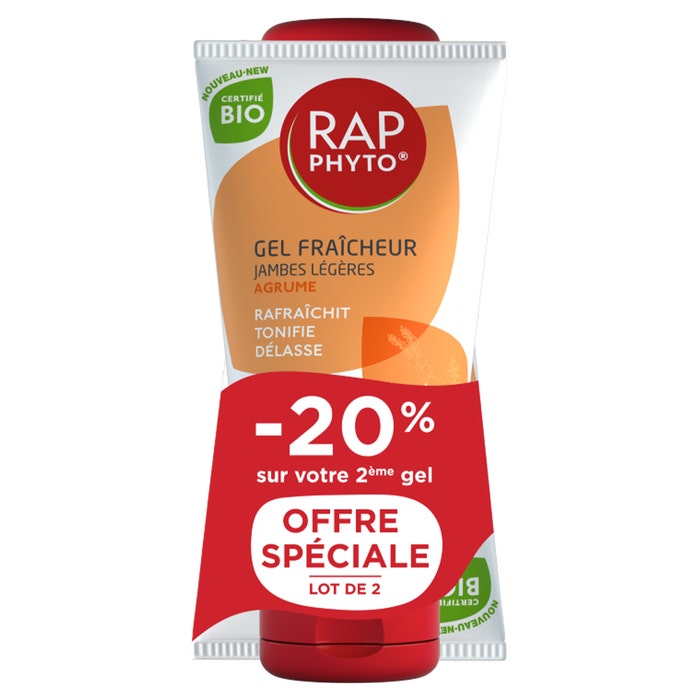 Rap Phyto Fresh Citrus Gel Light Feet Bioes certified 2x150 ml - Easypara