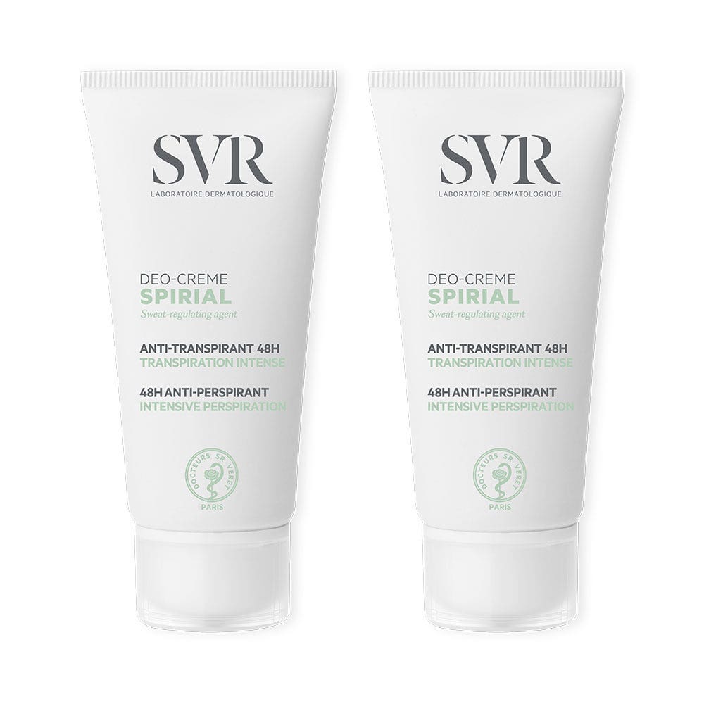 Svr Spirial Intense 48h Anti-Perspirant Deodorant Cream 2x50ml