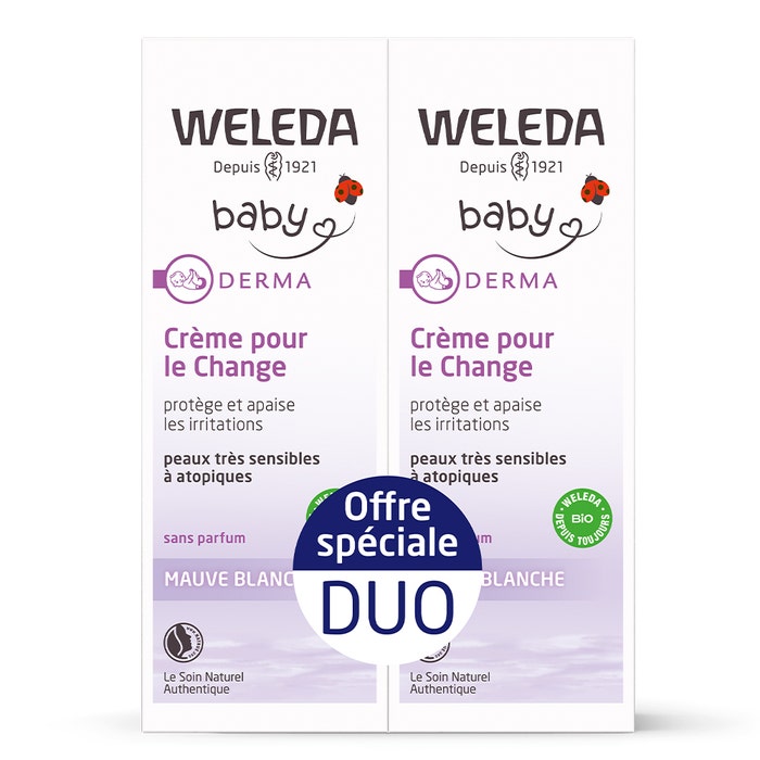 Weleda Duo Nappy Change Cream with White Mallow Very sensitive to atopic skin 2x50 ml