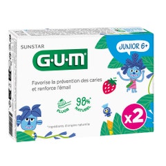 Gum Toothpaste Junior 6 years and over Strawberry Flavour With Fluoride and Isomalt 2x50ml