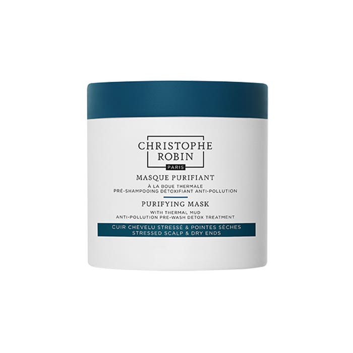 Purifying thermal mud Masks 250ml Rituel Purifiant Stressed scalp and dry ends Christophe Robin