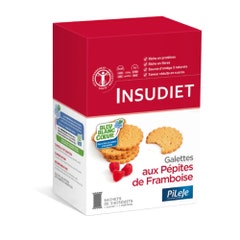 Insudiet Insudiet Raspberry Chips Galettes 12 Packets of 3 Biscuits