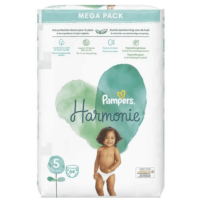Pampers Harmonie Nappies Size 5 11kg+ x64
