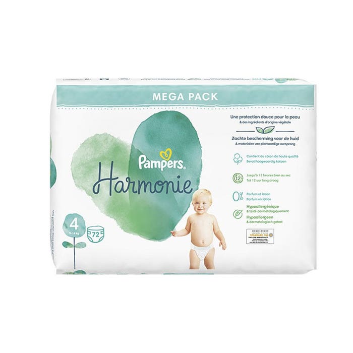 Pampers Harmonie Nappies Size 4 9 to 14kg x72