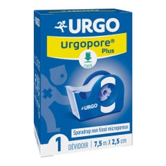 Urgo Urgopore Plus Micropore non-woven plaster 7.5mx2.5cm dispenser 1