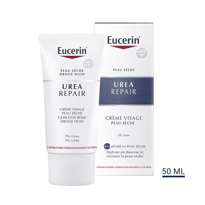 Smoothing Face Cream With 5% Urea Dry Skins 50ml UreaRepair Plus Eucerin