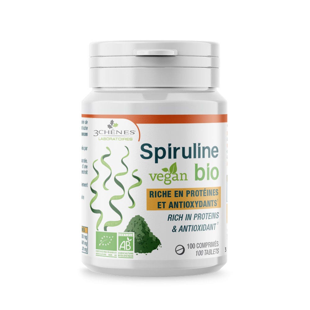 3 Chênes Organic Vegan Spirulina x100 Tablets