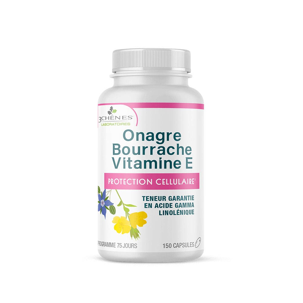 3 Chênes Evening primrose borage vitamin E 150 capsules