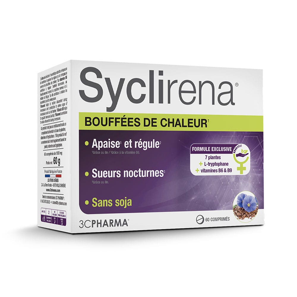 3C Pharma Syclirena Hot flushes relief 60 capsules