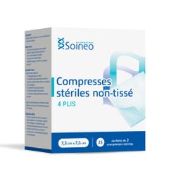 Soineo Sterile non-woven bandages 7.5x7.5cm x25 packs of 2 compresses
