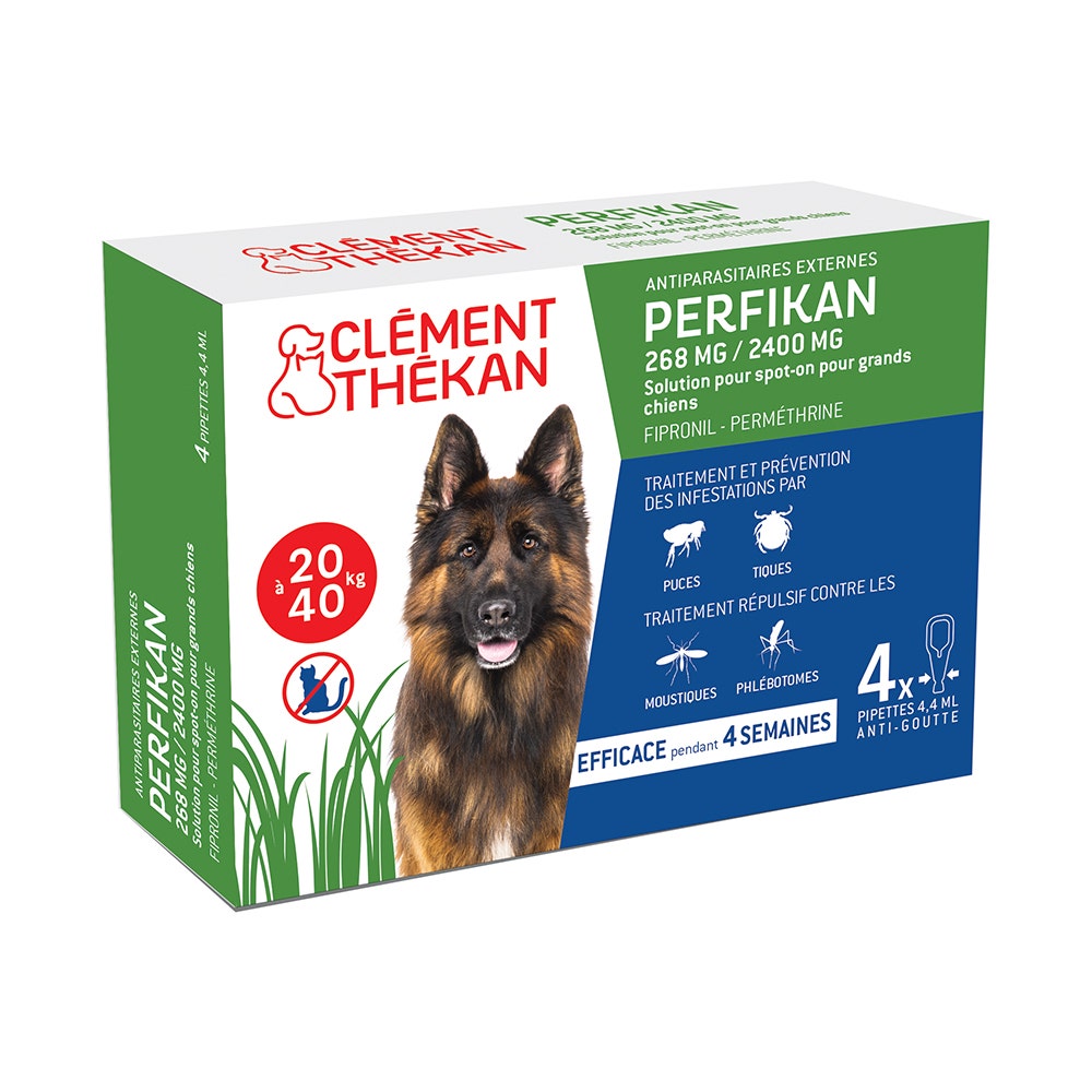 Clement-Thekan Anti-Puces Anti-Tiques Chien 20-40kg 40kg