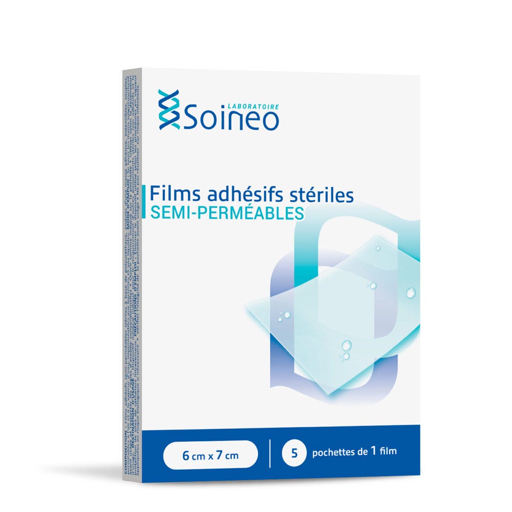 Soineo Sterile polyurethane adhesive films 6cm x 7cm 2 x 5 units