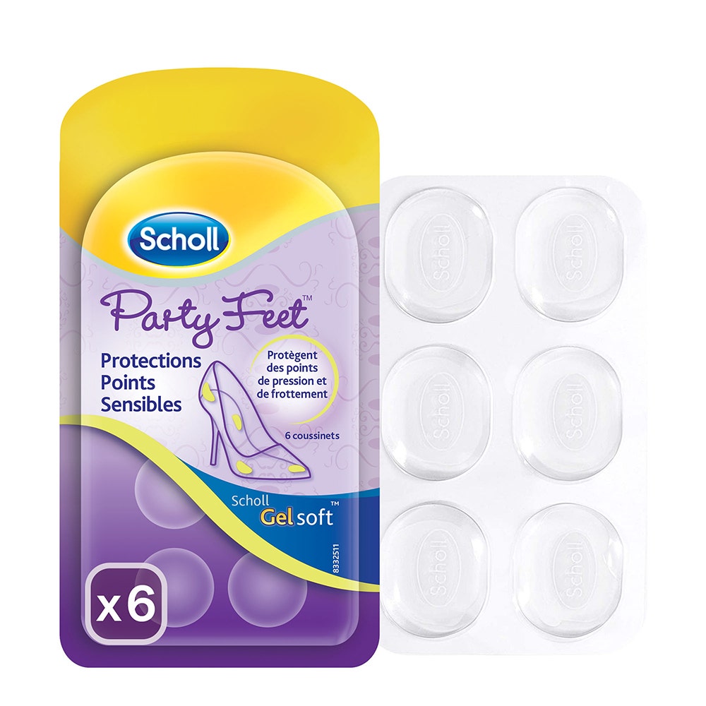 Scholl Party Feet Activgel Sensitive Spot Protection 6 pads