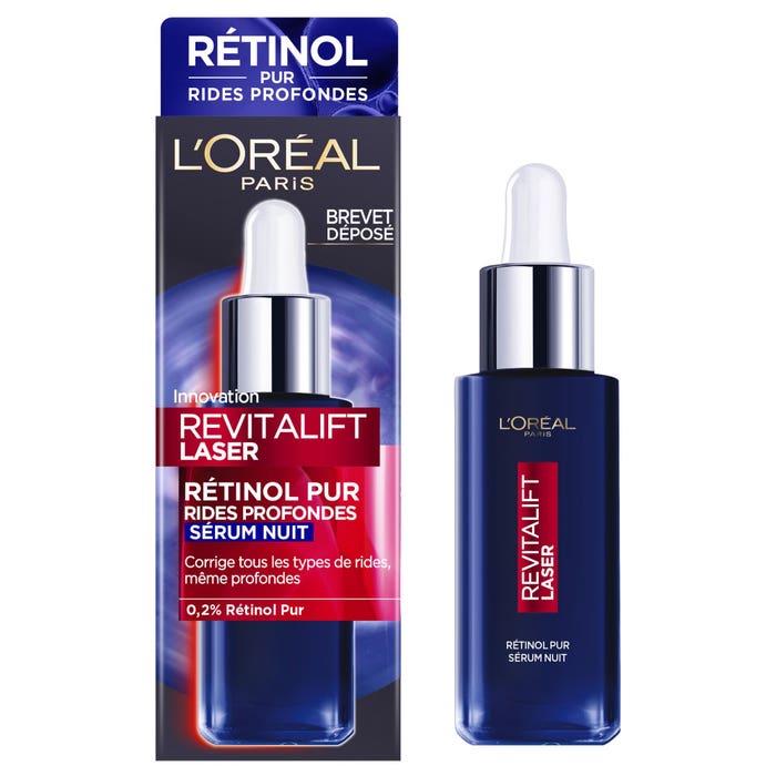 Pure Retinol Night Serum 30ML Revitalift Laser Deep Wrinkles L'Oréal Paris